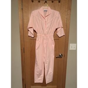 Vintage Joan Walters 80's Pink Utility Boiler Suit Cotton Jumpsuit Coverall